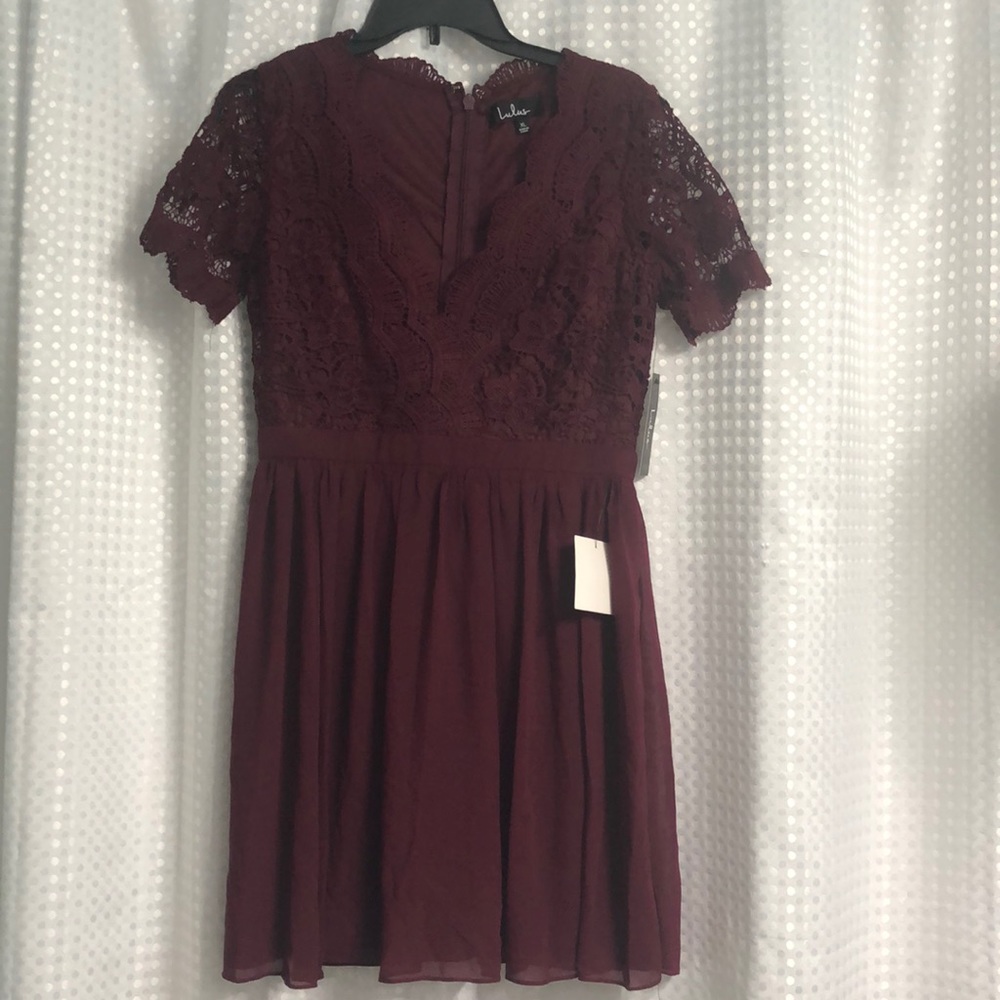 Burgundy Lace Dress